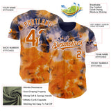 Custom Tie Dye Texas Orange-White Shibori Pattern Authentic Baseball Jersey