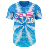 Custom Tie Dye White-Pink Shibori Pattern Authentic Baseball Jersey