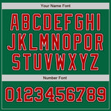 Custom Kelly Green Red-Black Authentic Two Tone Baseball Jersey