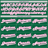 Custom Kelly Green White-Pink Authentic Two Tone Baseball Jersey