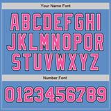 Custom Powder Blue Pink-Black Authentic Two Tone Baseball Jersey