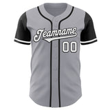 Custom Gray White-Black Authentic Two Tone Baseball Jersey