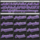 Custom Black Purple-White Authentic Two Tone Baseball Jersey