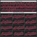 Custom Black Crimson-Gray Authentic Two Tone Baseball Jersey
