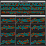 Custom Black Teal-Orange Authentic Two Tone Baseball Jersey