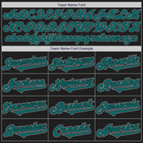 Custom Black Teal-Gray Authentic Two Tone Baseball Jersey