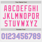 Custom White Light Blue-Pink Authentic Two Tone Baseball Jersey