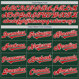Custom Green Red-White Authentic Two Tone Baseball Jersey