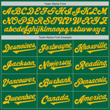 Custom Kelly Green Gold Authentic Two Tone Baseball Jersey