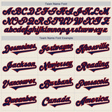 Custom Cream Navy-Red Authentic Two Tone Baseball Jersey