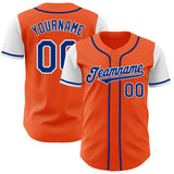 Custom Orange Royal-White Authentic Two Tone Baseball Jersey