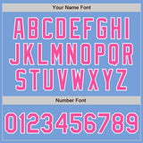 Custom Light Blue Pink-White Authentic Two Tone Baseball Jersey