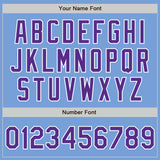 Custom Light Blue Purple-White Authentic Two Tone Baseball Jersey