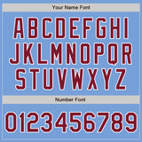 Custom Light Blue Crimson-White Authentic Two Tone Baseball Jersey