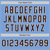 Custom Light Blue Brown-White Authentic Two Tone Baseball Jersey
