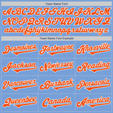 Custom Light Blue Orange-White Authentic Two Tone Baseball Jersey