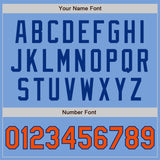 Custom Light Blue Orange-Royal Authentic Two Tone Baseball Jersey