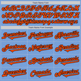 Custom Light Blue Orange-Black Authentic Two Tone Baseball Jersey