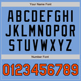 Custom Light Blue Orange-Black Authentic Two Tone Baseball Jersey