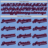 Custom Light Blue Navy-Red Authentic Two Tone Baseball Jersey
