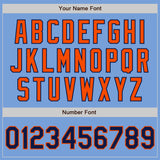 Custom Light Blue Navy-Orange Authentic Two Tone Baseball Jersey