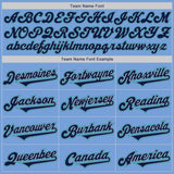 Custom Light Blue Navy Gray-Teal Authentic Two Tone Baseball Jersey