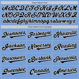 Custom Light Blue Black-White Authentic Two Tone Baseball Jersey