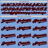 Custom Light Blue Black-Red Authentic Two Tone Baseball Jersey