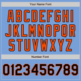 Custom Light Blue Black-Orange Authentic Two Tone Baseball Jersey