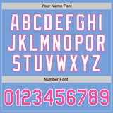 Custom Light Blue Pink-White Authentic Two Tone Baseball Jersey
