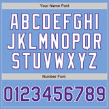 Custom Light Blue Purple-White Authentic Two Tone Baseball Jersey