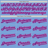 Custom Light Blue Purple-Pink Authentic Two Tone Baseball Jersey
