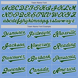 Custom Light Blue Green-White Authentic Two Tone Baseball Jersey