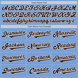 Custom Light Blue Brown-White Authentic Two Tone Baseball Jersey