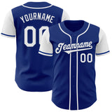Custom Royal White Authentic Two Tone Baseball Jersey