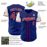 Custom Royal Red-White Authentic Two Tone Baseball Jersey
