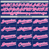 Custom Royal Pink-White Authentic Two Tone Baseball Jersey