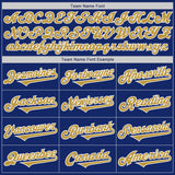 Custom Royal Old Gold-White Authentic Two Tone Baseball Jersey