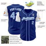 Custom Royal Light Blue-White Authentic Two Tone Baseball Jersey