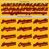 Custom Gold Red-Black Authentic Two Tone Baseball Jersey