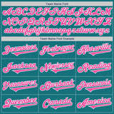 Custom Teal Pink-White Authentic Two Tone Baseball Jersey