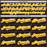 Custom Brown Gold-White Authentic Two Tone Baseball Jersey