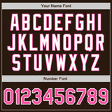 Custom Brown Pink-White Authentic Two Tone Baseball Jersey