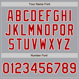 Custom Gray Red-White Authentic Two Tone Baseball Jersey