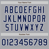 Custom Gray Navy-White Authentic Two Tone Baseball Jersey