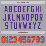 Custom Gray Orange-Purple Authentic Two Tone Baseball Jersey