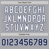 Custom Gray Navy-White Authentic Two Tone Baseball Jersey