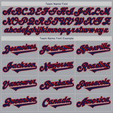 Custom Gray Navy-Red Authentic Two Tone Baseball Jersey