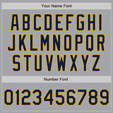 Custom Gray Navy-Gold Authentic Two Tone Baseball Jersey