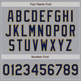 Custom Gray Navy-Old Gold Authentic Two Tone Baseball Jersey